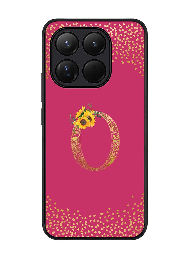 For Xiaomi 15T Case,Slim fit Camera Protection, Shockproof Thin Phone cover  - Custom Floral Monogram - O ( Deep Pink )